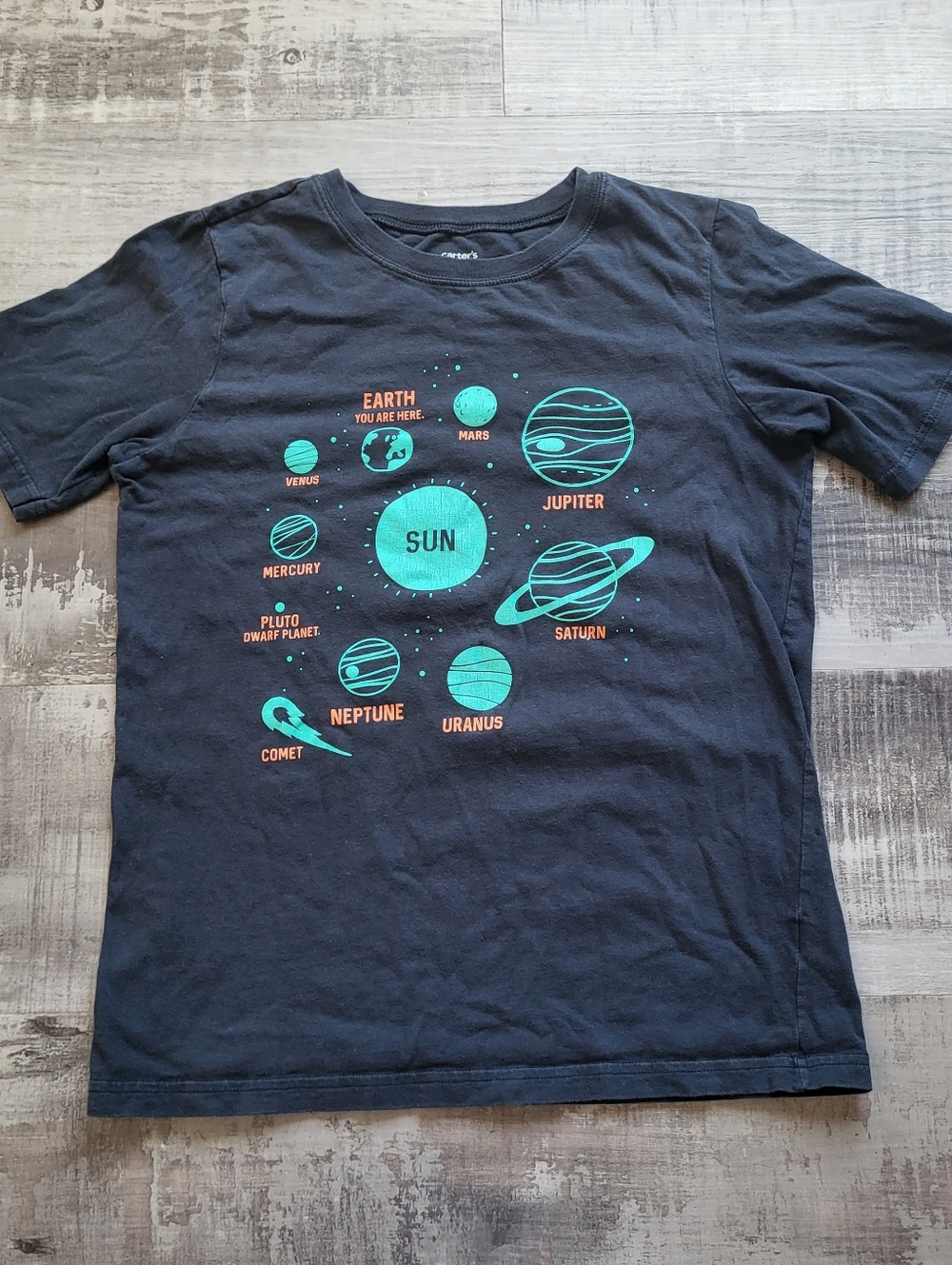 Carters T-Shirt Boys Size Large 10/12 Planets Solar System